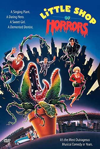 Little Shop of Horrors movie poster with the tagline "it's the most outrageous musical comedy in years"